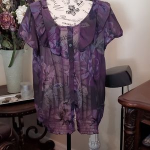 East 5th sheer purple top